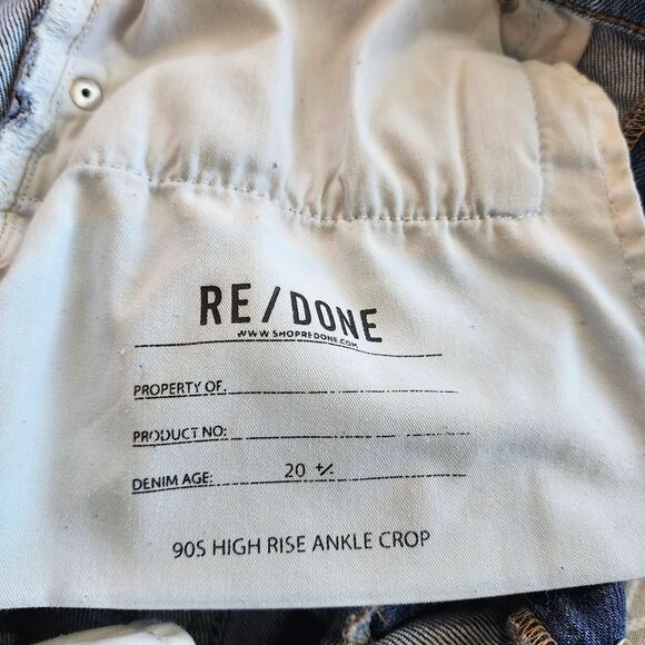 RE/DONE 90"s High Rise Ankle Crop Jeans Size 30 - Picture 7 of 16